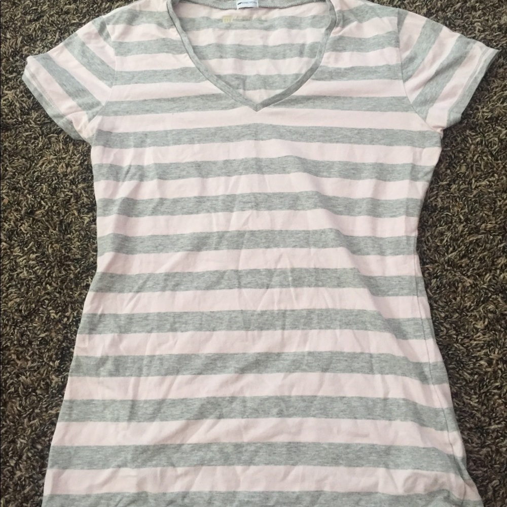 Striped V-neck shirt